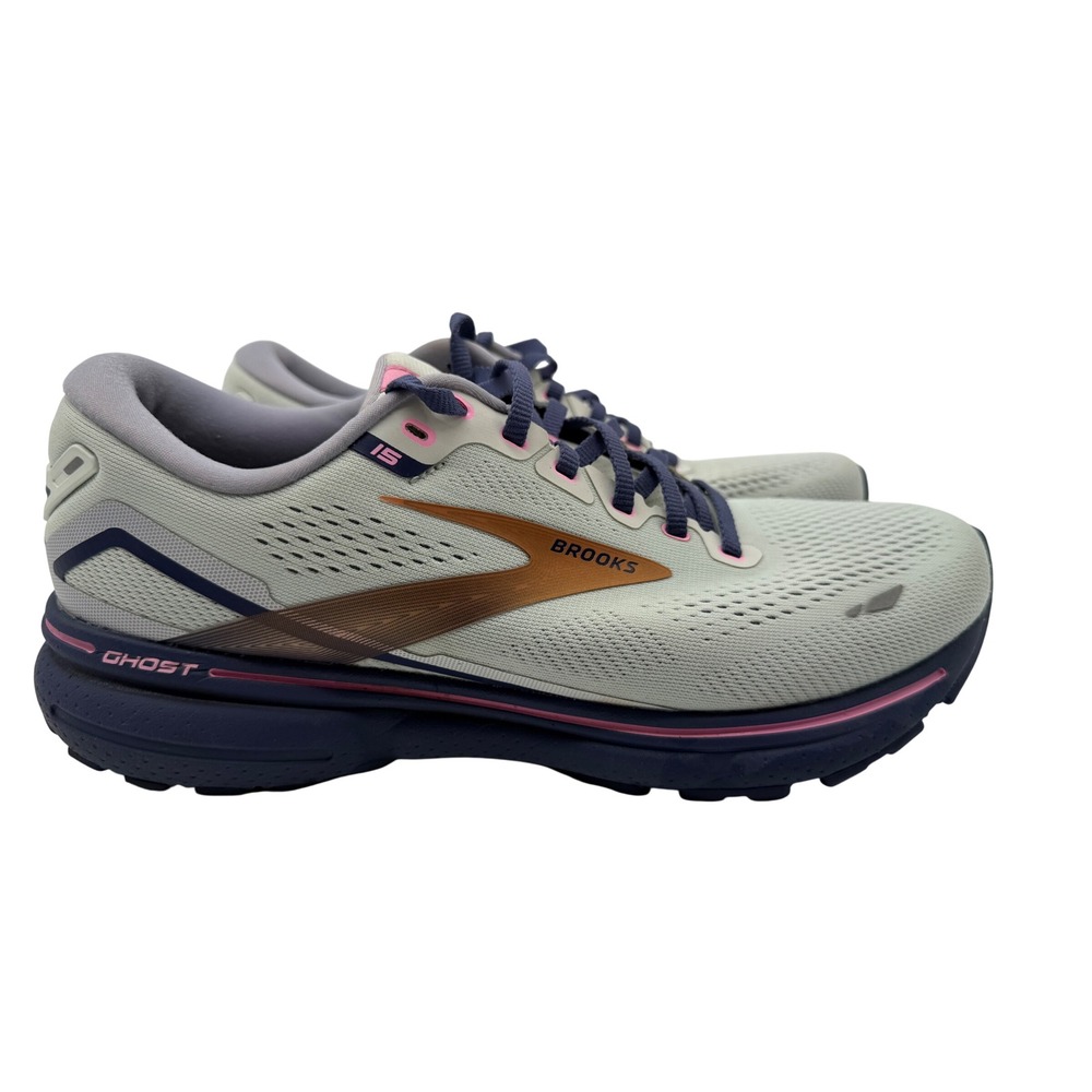 Brooks Ghost 15 Running Shoes Womens 10 Wide Grey Pink Excellent Sneakers